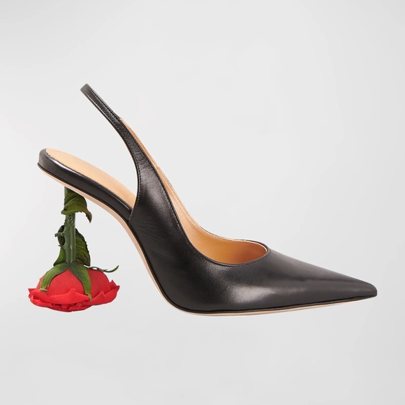 Loewe Shoes - Loewe Rose Leather Slingback Pump Women's